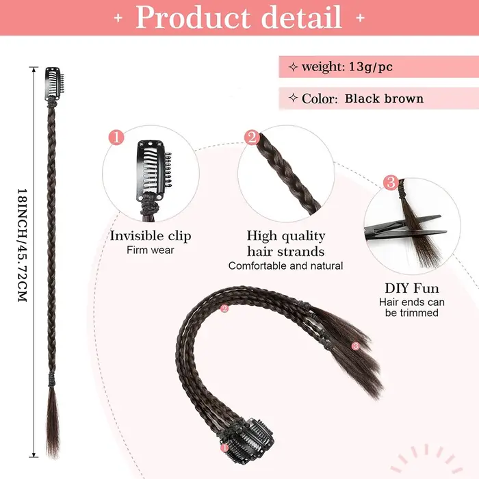 Extensions de cheveux synthétiques à clipser