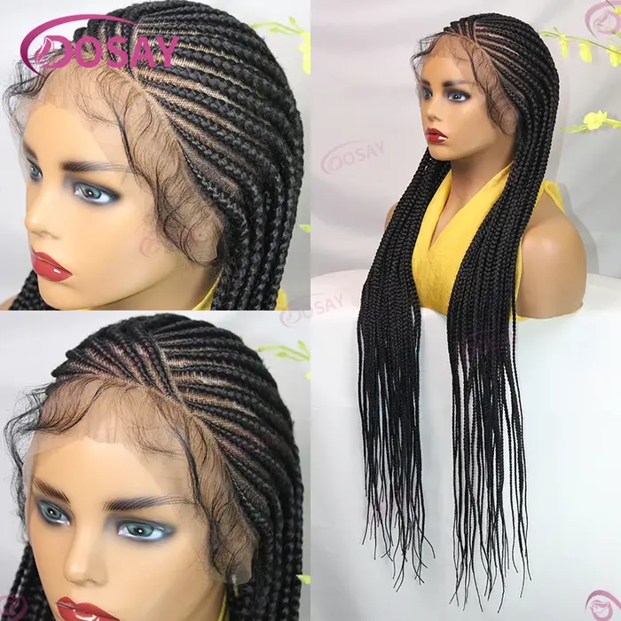 36 "Tresse Cornrow Cheveux Perruque Synthétique Tressée Perruques Pour Femmes Pleine Dentelle