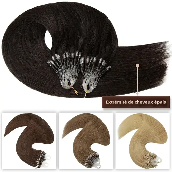 S-noilite 0.5g Micro boucle Extensions de cheveux humains extrémité saine
