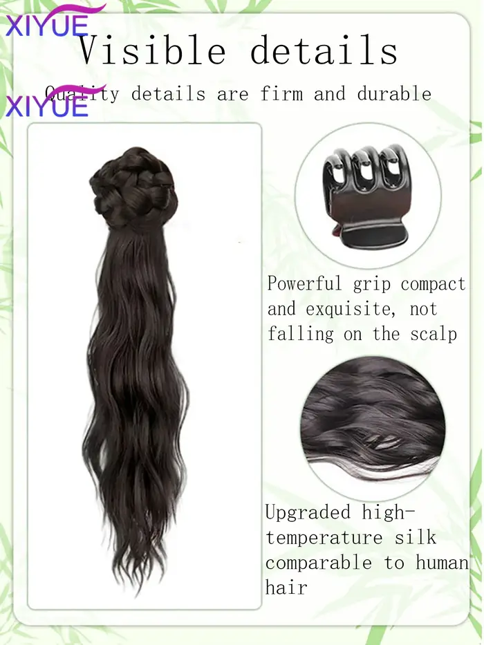 Synthétique nouveau Style chinois pince à griffes longue queue de cheval bouclée naturel moelleux peut être attaché