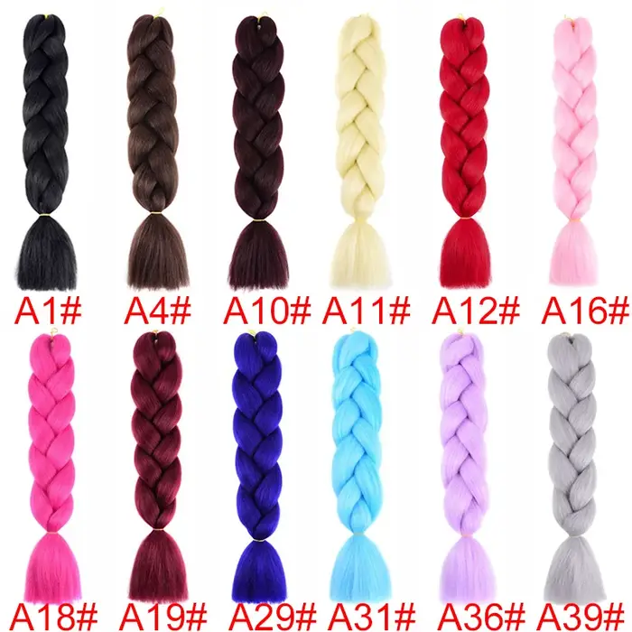 Extension capillaire synthétique tressée de 24 pouces