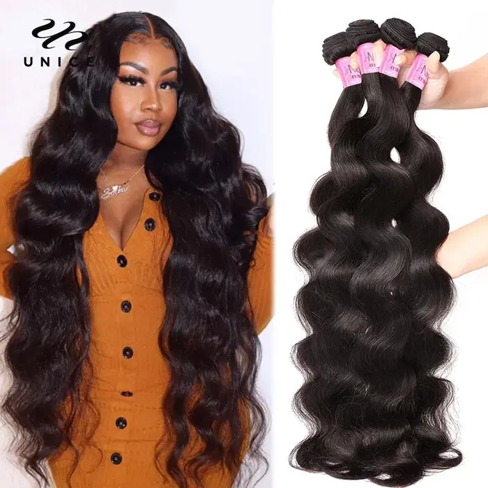 Tissage en lot péruvien 100% naturel Body Wave-UNice Hair, cheveux vierges, extension capillaire, 30