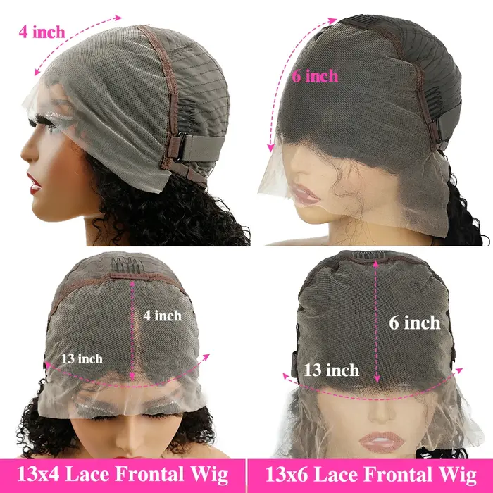 Perruques en cheveux humains ondulés chocolat, densité 200, pour femmes noires # 4 Perruques frontal