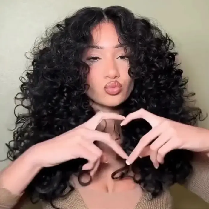 Geeta perruques bouclées rebondissantes 100% cheveux humains 13x4 13x6 perruque avant en dentelle tr