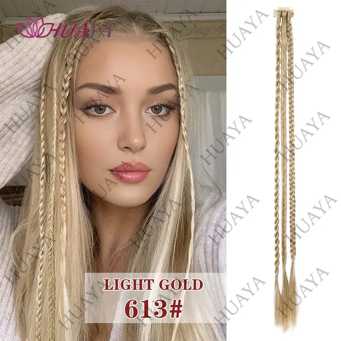 Perruque, queue de cheval synthétique torsadée tresse pince dans les Extensions de cheveux longues tresses