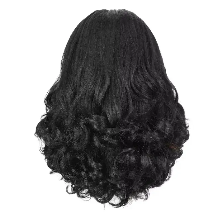 Perruques bandeau bouclées Yaki pour femmes noires - Perruque synthétique sans colle, prête à porter, avec extrémités bouclées et bandeau noir, style Kinky Straight