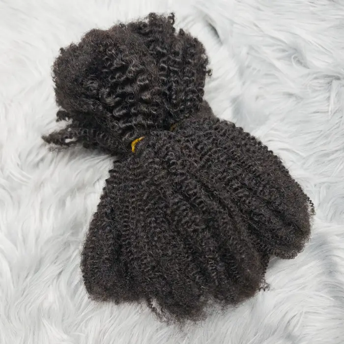 4C Afro crépus bouclés vierge cheveux humains 16 "Extensions