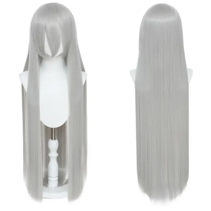 Perruque synthétique longue et lisse de 100CM