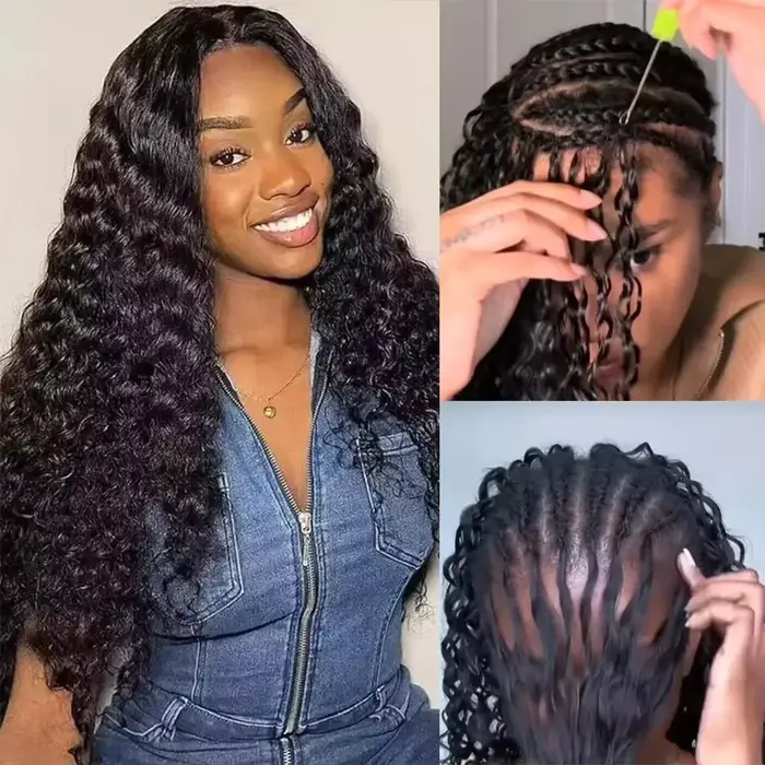 Extensions de cheveux naturels brésiliens bouclés au Crochet, plumes, 100% vrais cheveux crus, crépu