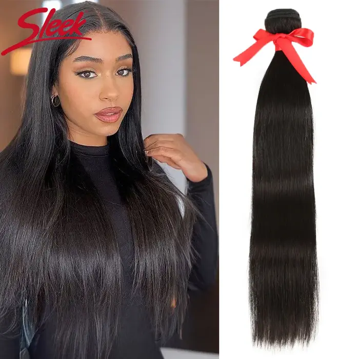 Mèches Brésiliennes Naturelles Remy Lisses Rose, Rouge, Orange, Extensions de Cheveux pour Femme