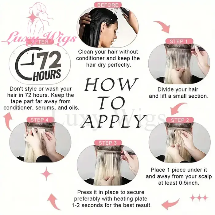 Mèches Blonde bande dans les Extensions de cheveux cheveux humains droite noir blond sans couture PU peau trame bande dans les Extensions de cheveux 20 pièces