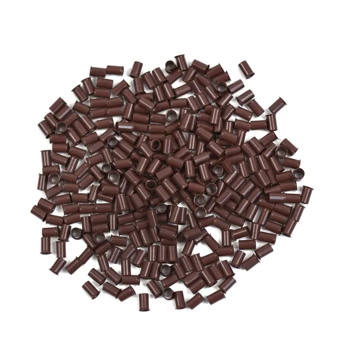 1000 pièces 3.4mm Extensions de cheveux anneaux Euro Lock évasé Tube de cuivre