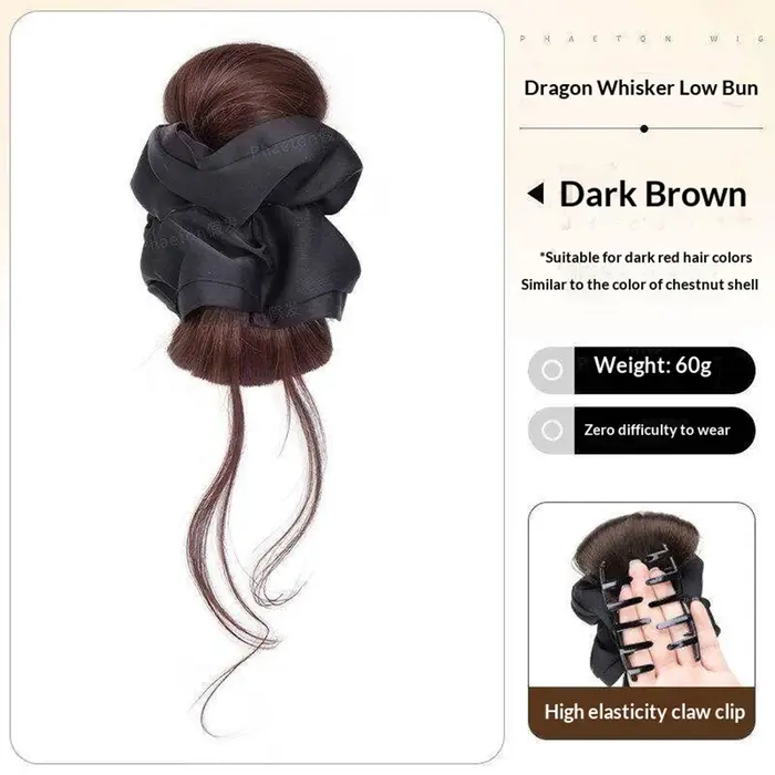 Chignon synthétique pour femme, postiche naturel, faux chignon noir et brun, pince à griffes, extens