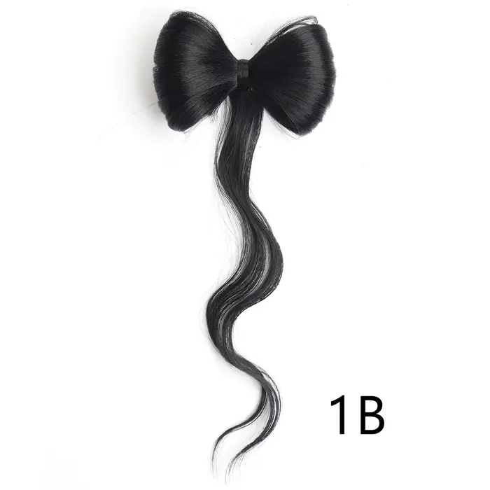 Chignon à nœud papillon, chignon synthétique à clipser, extensions de cheveux élégantes et naturelle
