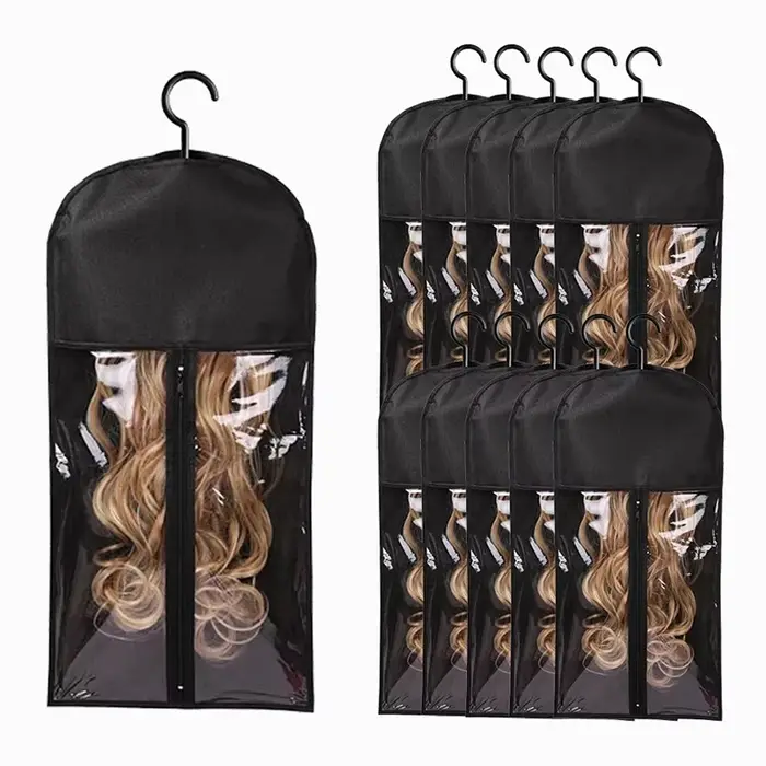 Sac de rangement pour perruque avec support de cintre