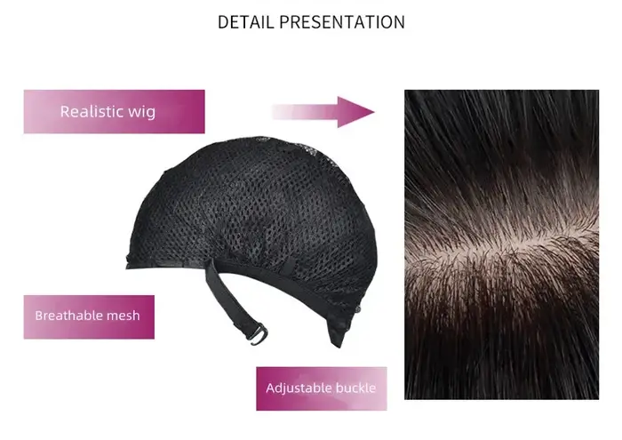 Extensions de cheveux Cool perruques en fibres synthétiques pour hommes naturel respirant couvre-chef chapeau moyen Long bouclés mâle perruque