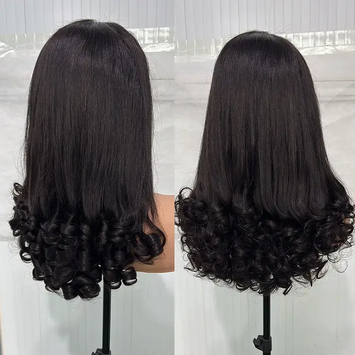 12A Double dessiné oeuf de printemps bouclés vierge perruques de cheveux humains 5x5 HD dentelle san