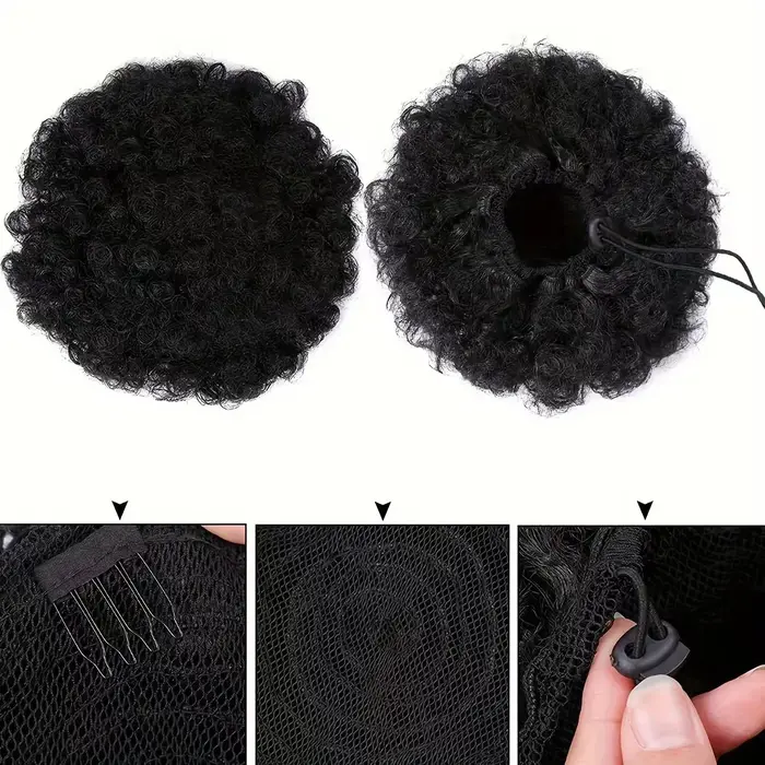 1pc femmes 10 pouces Afro crépus bouclés synthétique queue de cheval Extension cordon