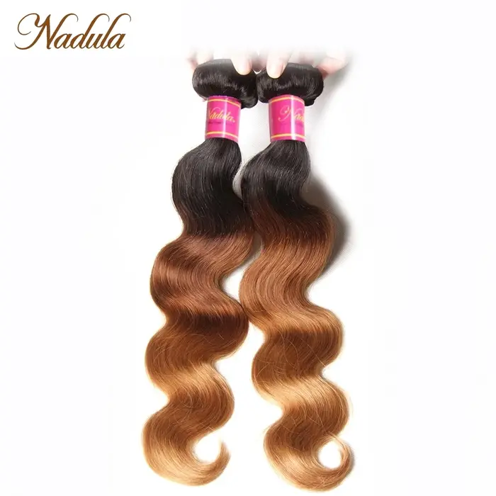 Tissage en lot Body Wave brésilien naturel Remy ombré-Nadula Hair, 1B-4-27, mèches de cheveux