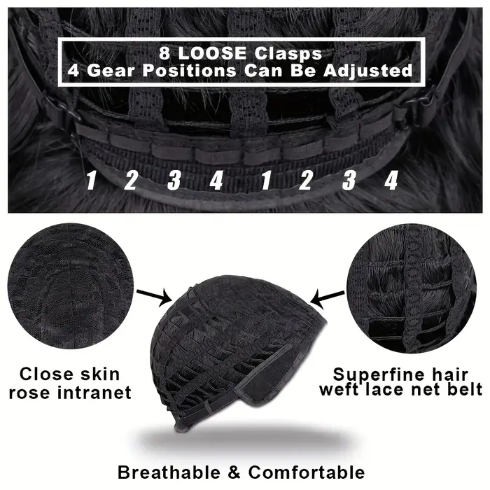 Perruque courte gris-argent pour femme
