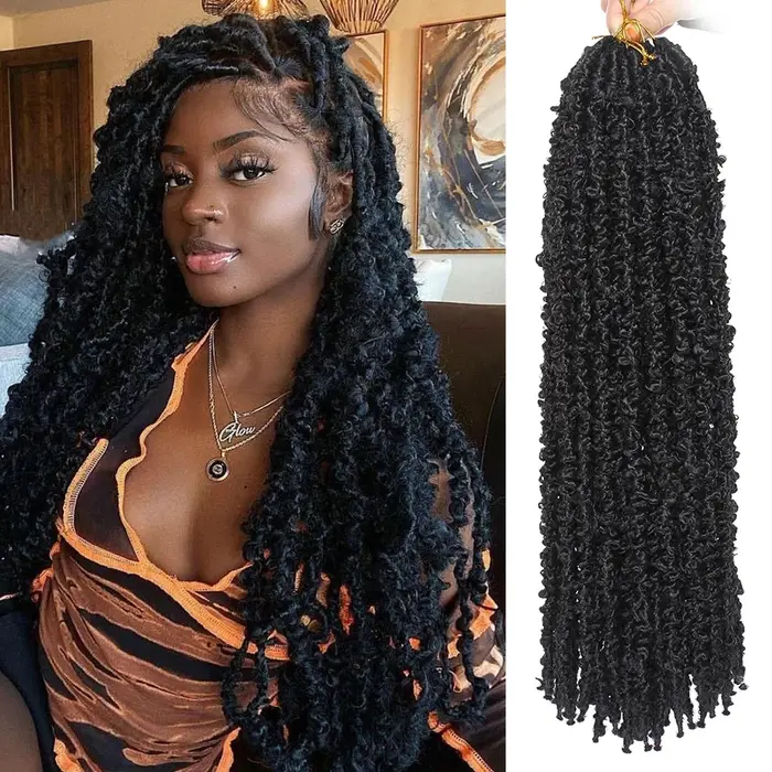 Extensions de cheveux au crochet Butterfly Locs, tresses synthétiques pré-bouclées, tresses au croch