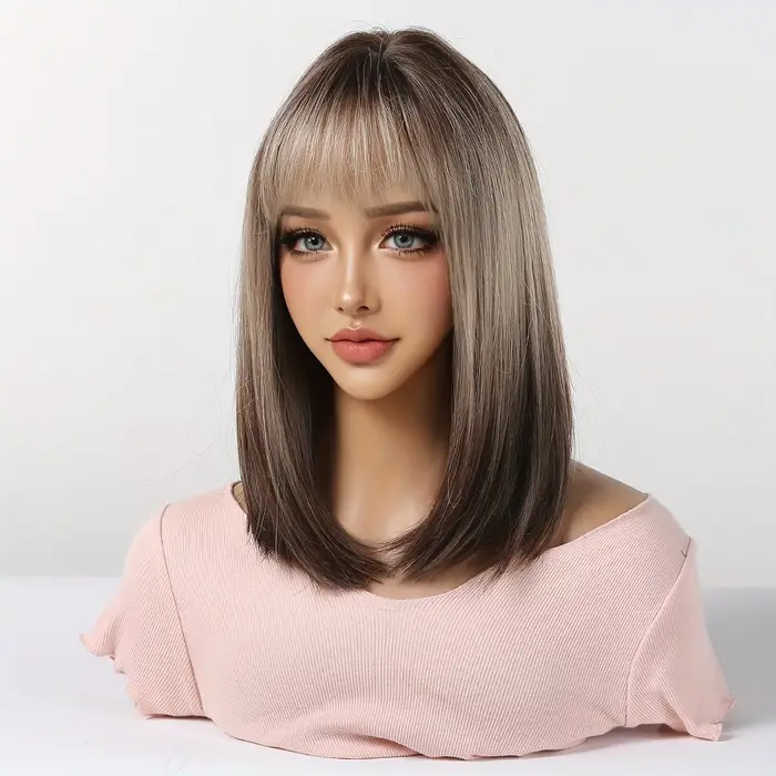 Perruque cheveux raides élégante