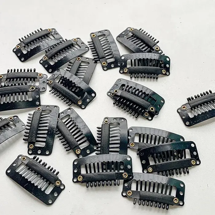 10 pcs/lot 9 dents 32mm pinces à perruque pour extensions de cheveux fournitures coudre dans