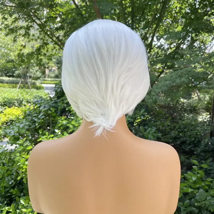 Perruque synthétique coupe Bob courte de pointe de veuve pour femme