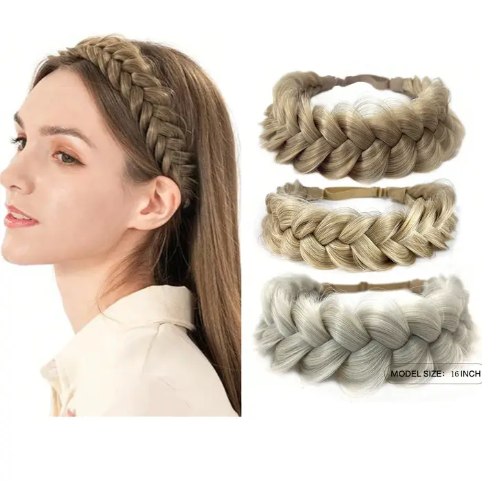 1 pièces tricot à la main tresse cheveux torsion bandeau tresses synthétiques élastique réglable postiche