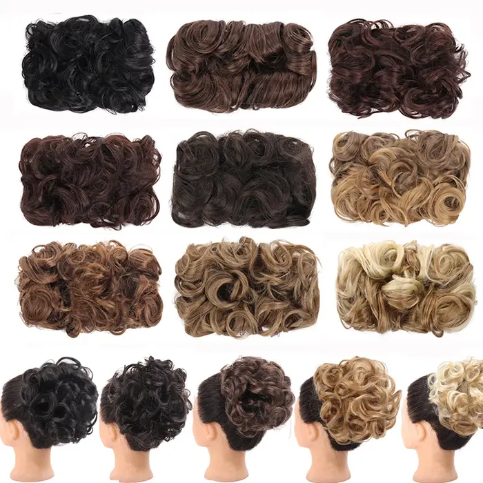 Extension de chignon à clipser synthétique pour femme