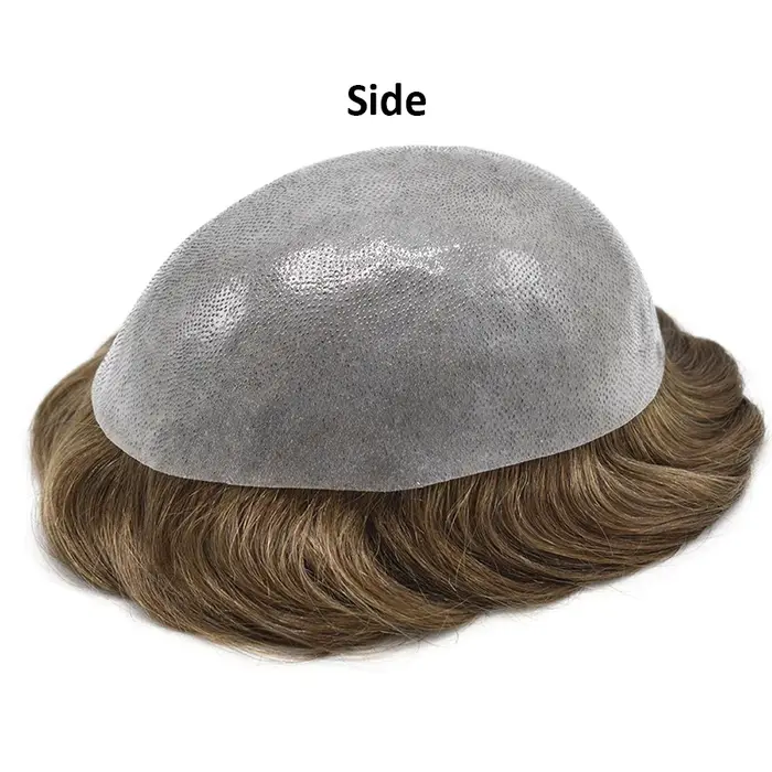 Vloop-Perruques de cheveux humains indiens en PU pour hommes, toupet, prothèse capillaire, cheveux n