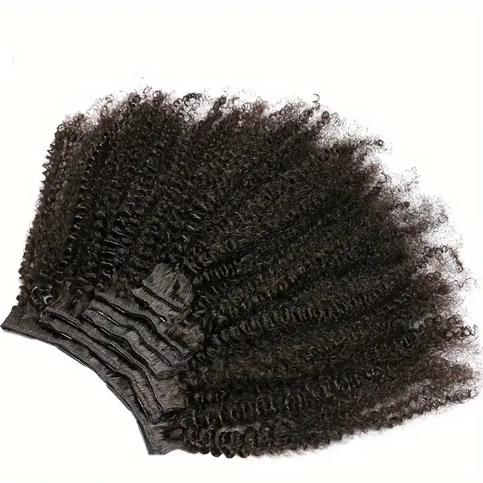 Extensions de cheveux humains vierges 4C à clipser, tissage serré, petites boucles afro crépues, pou