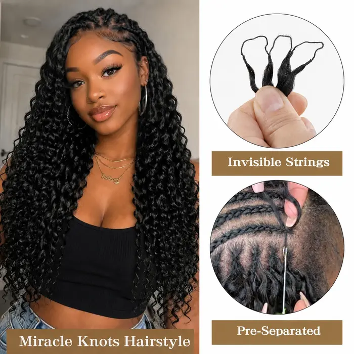Extensions de cheveux au Crochet pré-séparées sans nœuds