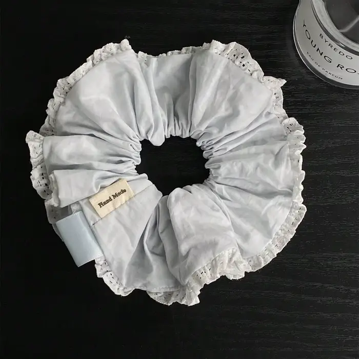 Chouchou pour cheveux pour femmes, 1 pièce, élégant, doux, bleu clair, solide, mode minimaliste coré
