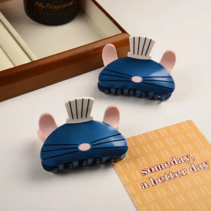 Nouvelles pinces à cheveux en acétate de chef rat de dessin animé