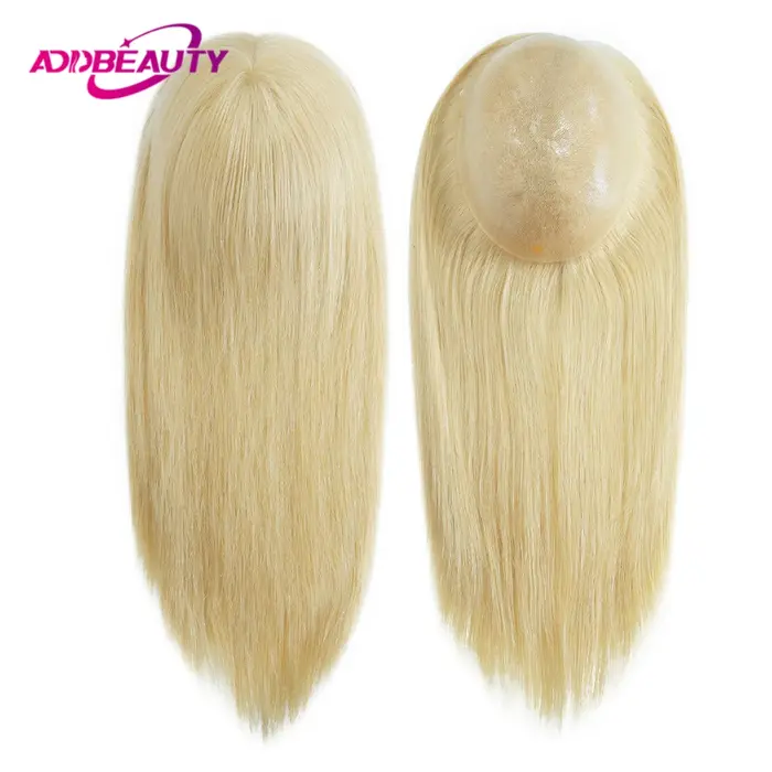 Femmes Topper complet PU 0.04-0.06mm perruques de cheveux humains droite 100% postiche humaine systè