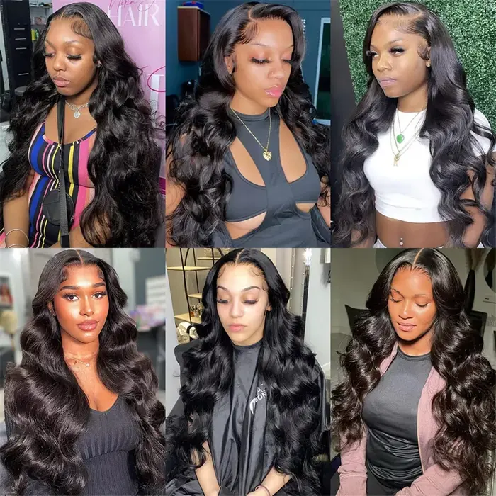 Perruques en cheveux humains ondulés 13x6 13x4 de 30-40 pouces pour femmes noires, perruques sans co