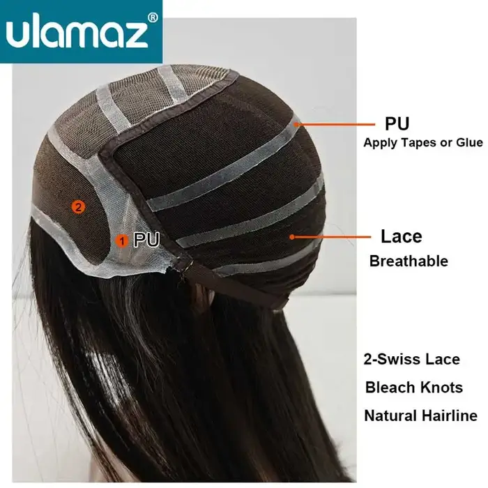 Perruques médicales Anti-allergie dentelle respirante PU