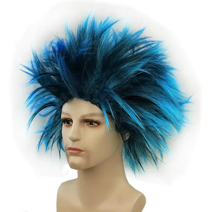 Perruque synthétique verticale à dégradé de couleurs mélangées, accessoire de performance, perruque colorée amusante, perruque pour fête de fin d'année