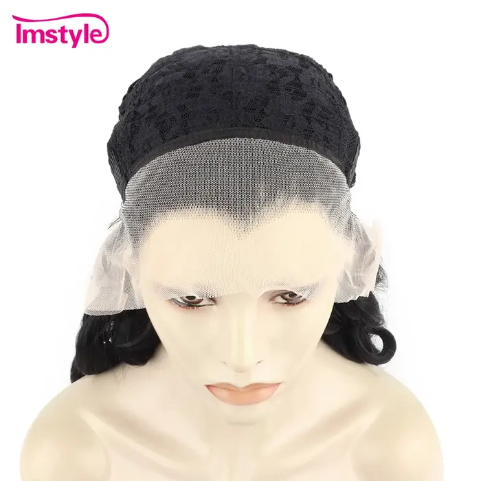 Imstyle-Perruques synthétiques noires de jais pour femmes