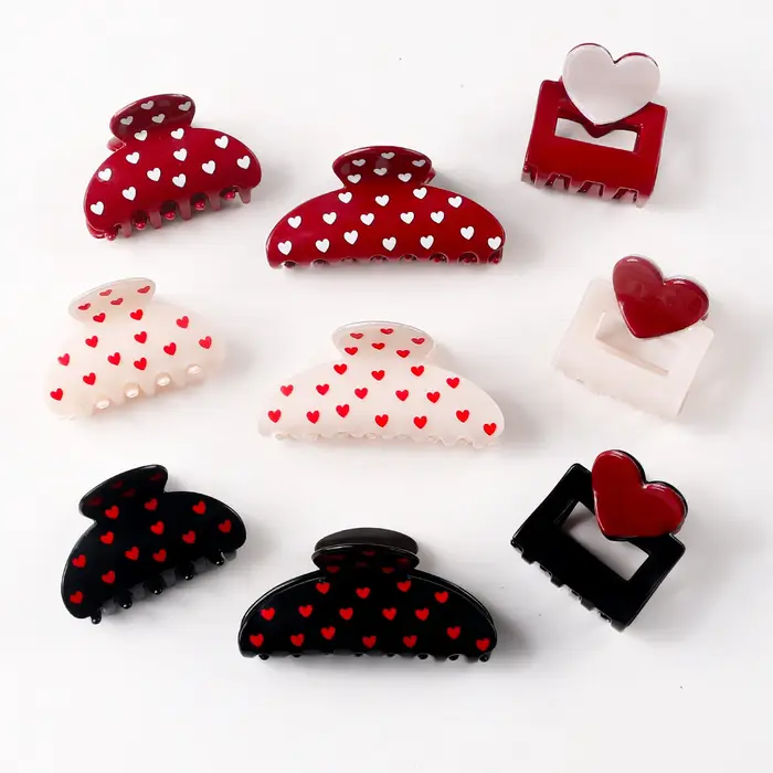 Pince à cheveux cœur Saint-Valentin pour femme