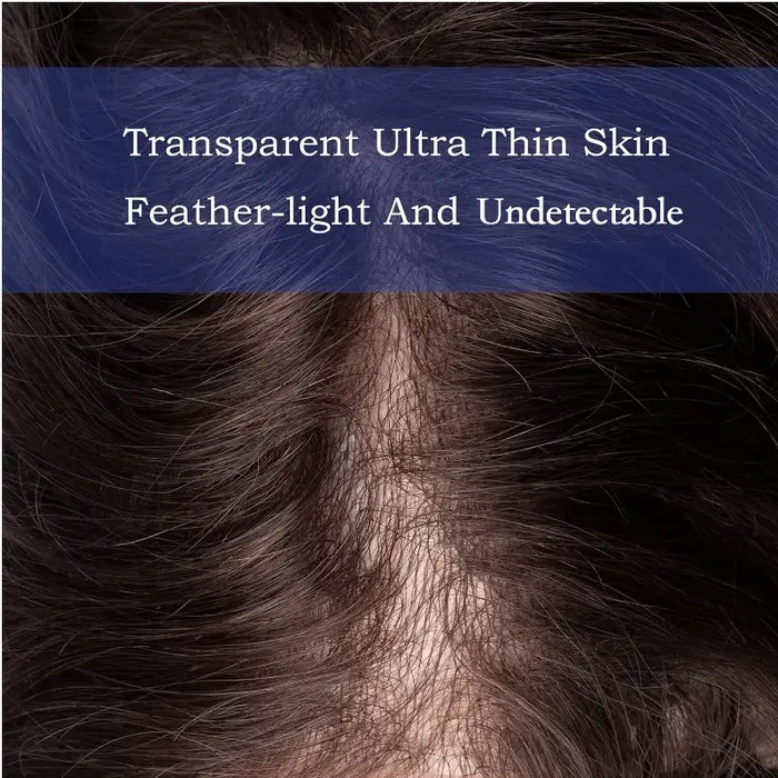 Toupet hommes ligne de cheveux Invisible avec peau Ultra mince 0.03mm prothèse de cheveux masculins 
