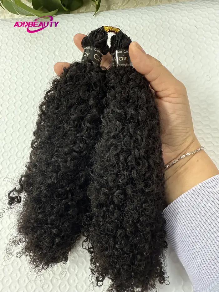 Nouvelles extensions de cheveux humains bouclés crépus pré-séparées pour crochet, 100 % cheveux huma