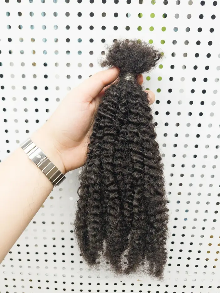 4C Afro crépus bouclés vierge cheveux humains 16 "Extensions