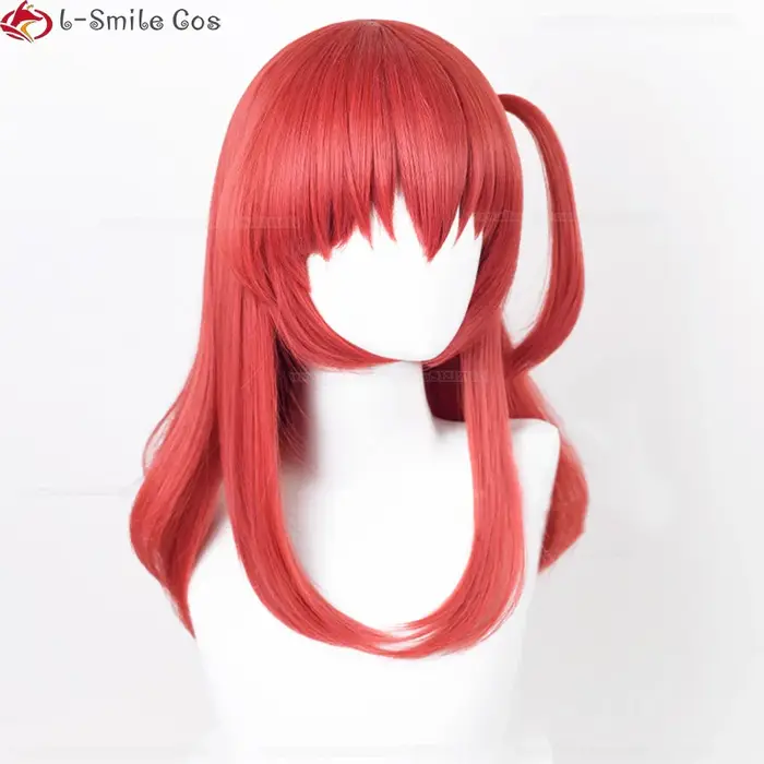 Anime Kita Ikuyo Cosplay perruque 50 cm court rouge