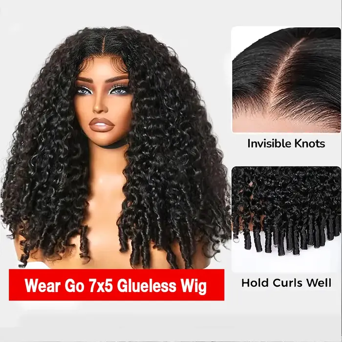300% Wear And Go 7x5 birman bouclés sans colle perruques cheveux humains 13x6 HD dentelle frontale perruque vraie