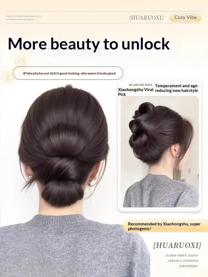 1 pièce Chignon synthétique avec pince à nœud