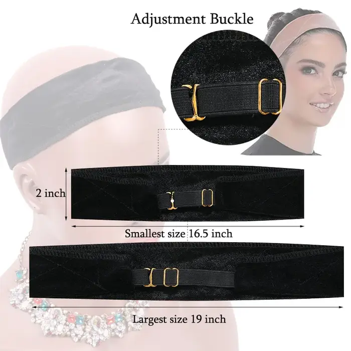 Plussign perruque Grip bandeau pour perruques frontales en dentelle réglable Invisible