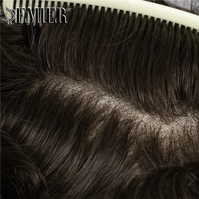 Nouveau Full Lace hommes toupet français dentelle Base systèmes de cheveux humains hommes perruque r