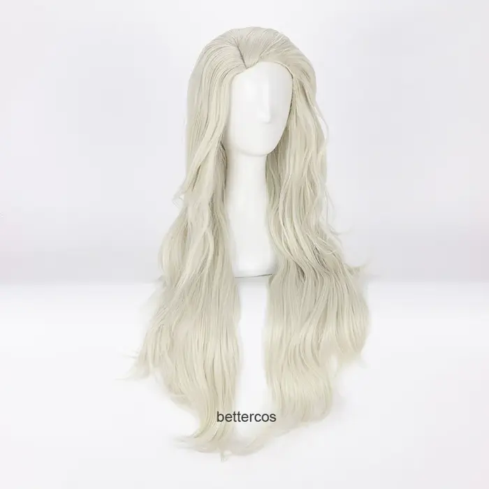 Perruques de cosplay princesse Elsa, cheveux synthétiques longs bouclés dorés légers, bonnet de perruque, degré de chaleur